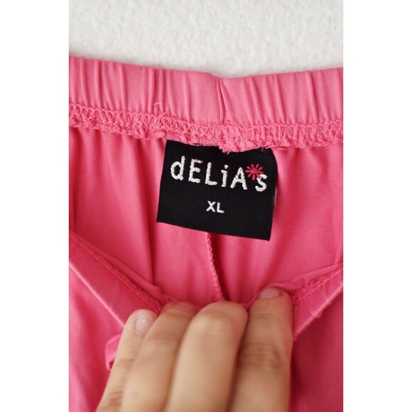 Delia's Mini Shorts Woman's XL Pink Ruffle Sleepwear Colorful Maximalist - Picture 4 of 6